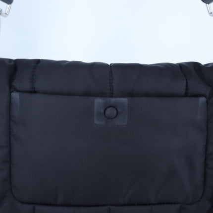PRADA Tessuto Nylon Bomber Sound Bag Black Leather Convertible Luxury Purse