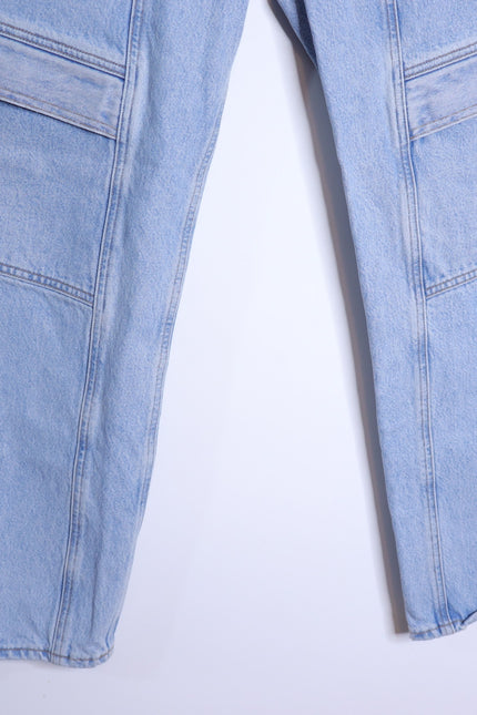 AGOLDE Cooper Cargo Jeans Rank Blue Light Wash Zip Fly Women's 30