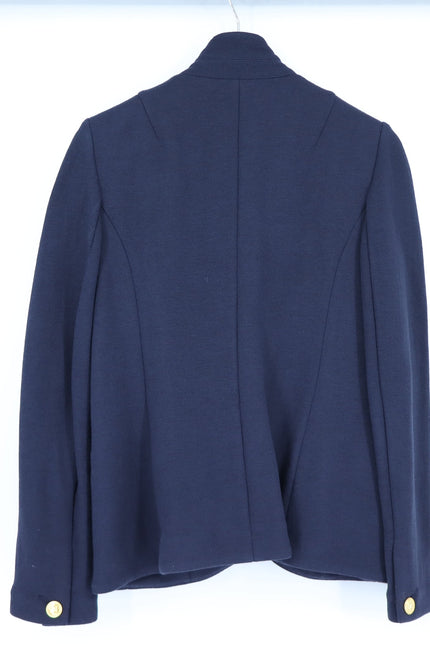 RAG & BONE Slade Textured Knit Blazer Navy Blue Long Sleeve 4-Pocket Women's 8
