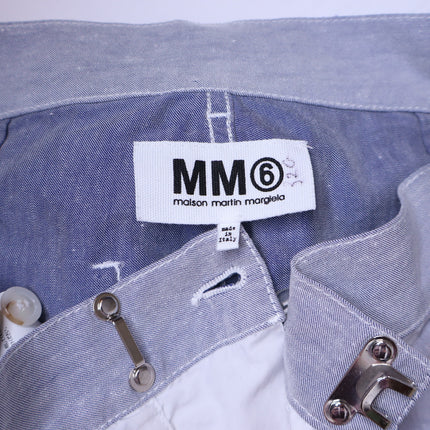 MAISON MARTIN MARGIELA MM6 Patchwork Linen Shorts Blue Casual Women's 38/US 6