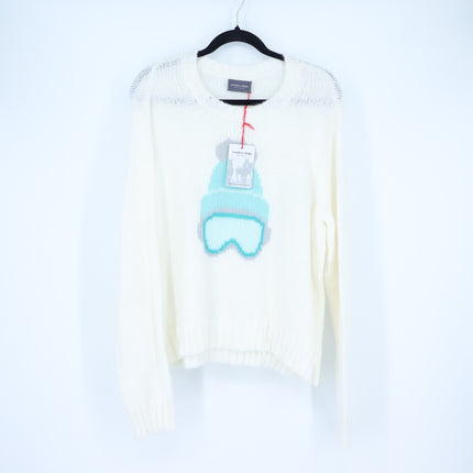 Wooden Ships Ski Babe Crew Sweater White NWT Graphic Pullover Women's M/L