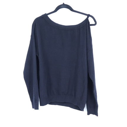 Vince Asymmetrical Pullover Sweater 100% Cashmere Black Cold Shoulder Women's S