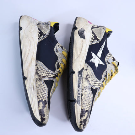 GOLDEN GOOSE Running Sole Sneaker Natural Snake Print and White Star Women's 40