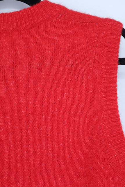 SEZANE Samuel Jumper Vest Red NWT Pullover Sleeveless Sweater Women's S