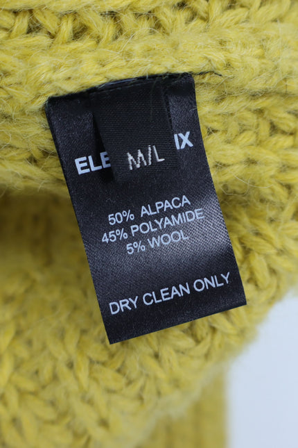 ELEVEN SIX Chunky Knit Sara Cardigan Sweater Joy Yellow Alpaca Blend Women's M/L