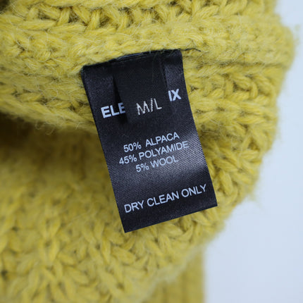 ELEVEN SIX Chunky Knit Sara Cardigan Sweater Joy Yellow Alpaca Blend Women's M/L