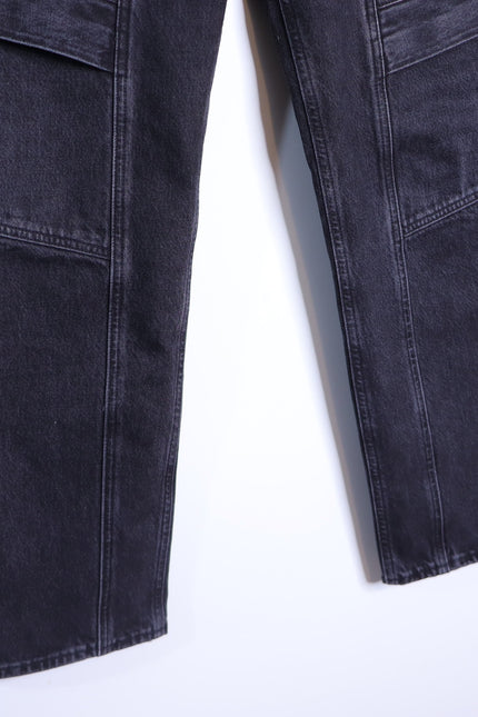 AGOLDE Cooper Cargo Jeans Panther Black Zip Fly Wide Leg Casual Women's 29