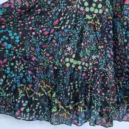 CYNTHIA ROWLEY Layla Floral Halter Dress Black NWT Knee Length Women's M