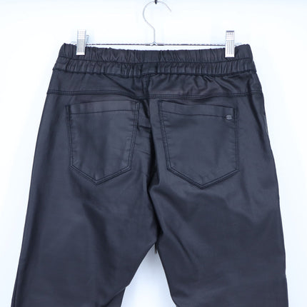 Bevy Flog Shely Vegan Leather Pants Black Skinny Elastic Waist Women's 29