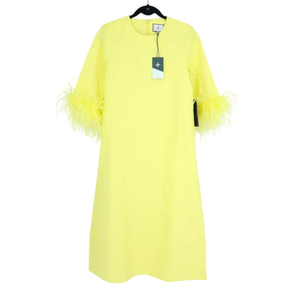 TUCKERNUCK Feather Jamie Dress Citron Yellow NWT Midi 3/4 Sleeve Women's M