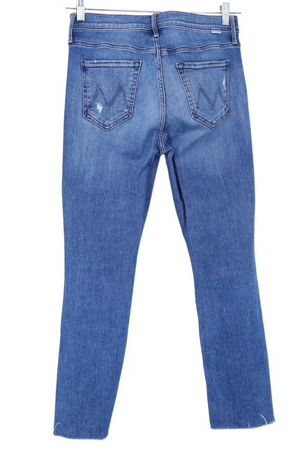 MOTHER Blue Dazzler Ankle Fray Jeans Mid Rise Weekend Warrior Women's 29