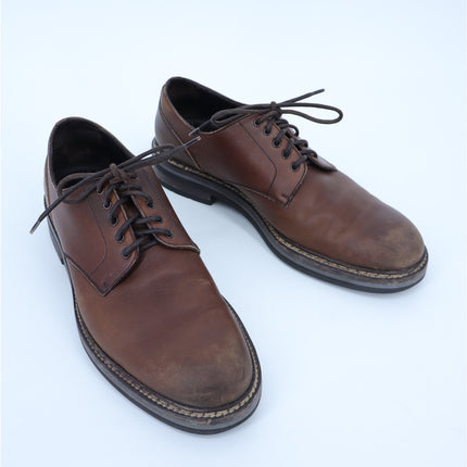 Ermenegildo Zegna Derby Shoes Lace Up Brown Leather Quiet Luxury Men's 9.5
