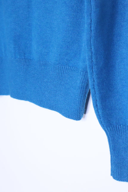 KATE SPADE NWT Bow Embellished V Neck Sweater Bright Cerulean Women's S