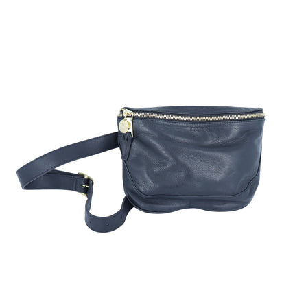 Clare V. Leather Fanny Pack Black and Gold Adjustable ORIGINAL Belt Bag