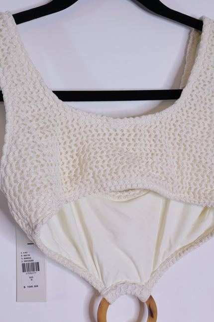 MONTCE NWT Crochet Ky One Piece Swimsuit Bone White Summer Women's S