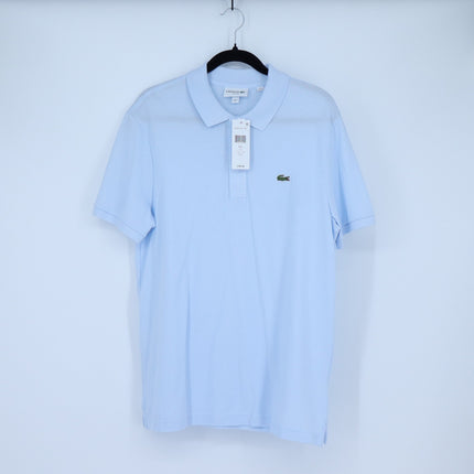 Lacoste Slim Fit Polo Shirt Rill Blue NWT Cotton Pique Short Sleeve Men's L