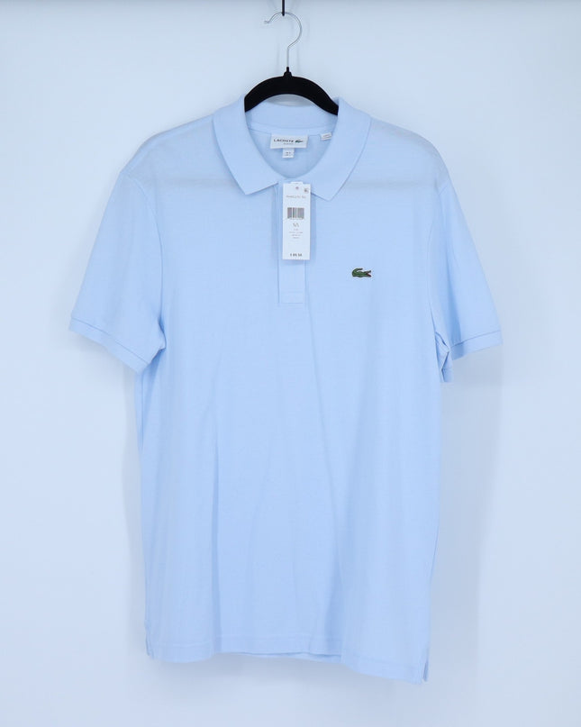 Lacoste Slim Fit Polo Shirt Rill Blue NWT Cotton Pique Short Sleeve Men's L