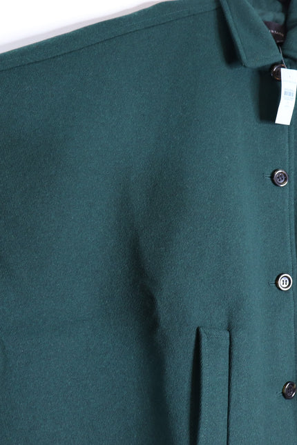 ANN TAYLOR NWT Buttoned Trench Cape Dark Green Wool Blend Women's MP