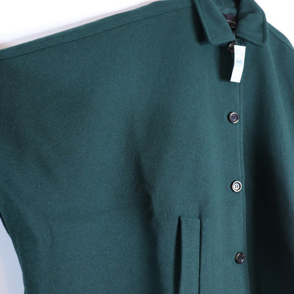 ANN TAYLOR Buttoned Trench Cape NWT Dark Green Wool Blend Women's MP
