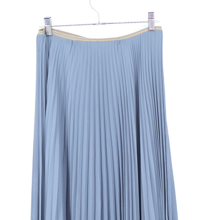 Vince Draped Pleated Midi Skirt Grey Lake Stone Accordion Pull On Midi Women's 4