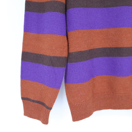 Daydreamer Sahara Stripe Pullover Sweater Purple Brown Long Sleeve Women's M