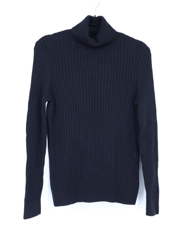 A.P.C Madelaine Pullover Sweater Black Merino Wool Ribbed Turtleneck Women's S