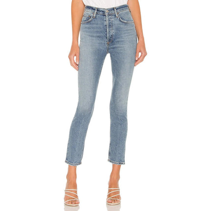 AGOLDE Nico High Rise Slim Jeans Chronicle Blue Light Wash Ankle Cut Women's 29