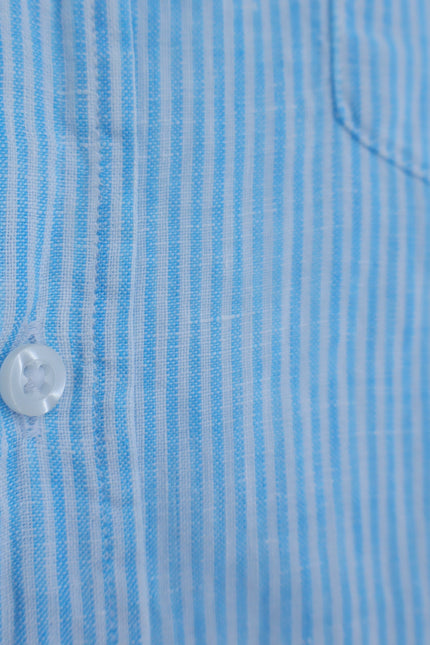 FRANK & EILEEN Mary Shirtdress Blue White Pinstripe Long Sleeve Women's XS