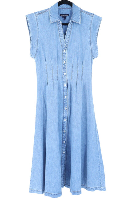 VERONICA BEARD Ruben Midi Dress Pebble Stone Denim Button Front Women's 10