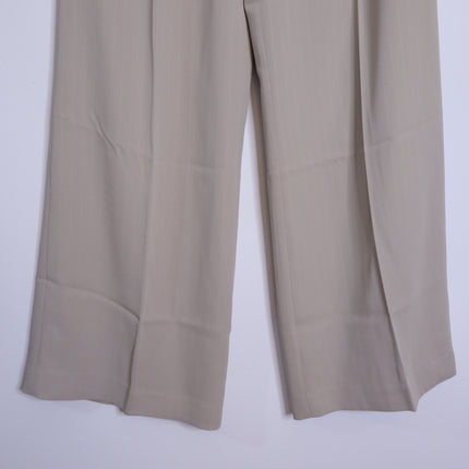 DONNA KARAN Pinstripe Wide Leg Dress Pants NWT Cobblestone Cream Women's 10P