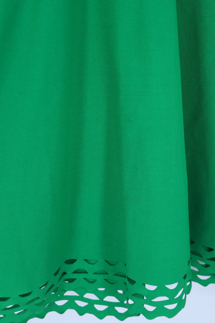THE FOLD Vienna Sculpt Knit Midi Dress Emerald Green NWT Laser Cut Women's 10