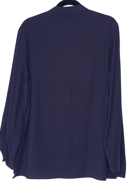 STUDIO NICHOLSON Volume Sleeve Shirt Navy Blue Popover Blouse Women's 3/US 10