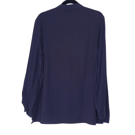 STUDIO NICHOLSON Volume Sleeve Shirt Navy Blue Popover Blouse Women's 3/US 10
