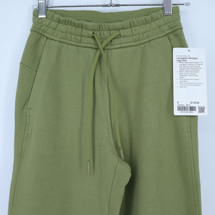 Lululemon Loungeful Pant Bronze Green NWT Straight Leg Fleece Stretch Women's 0