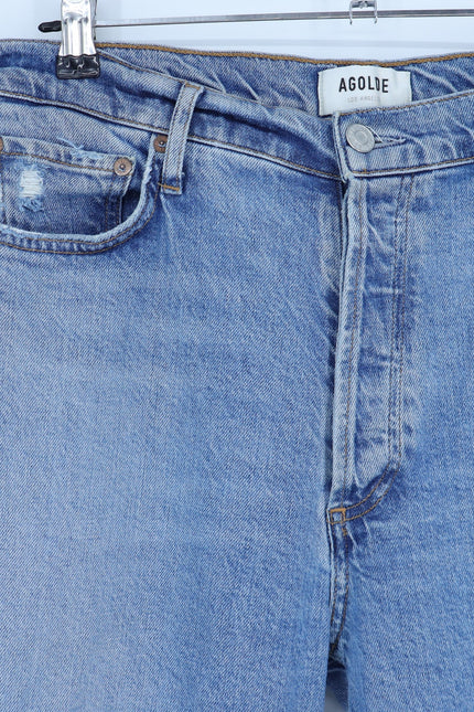 AGOLDE Nico High Rise Slim Jeans Chronicle Blue Light Wash Ankle Cut Women's 29