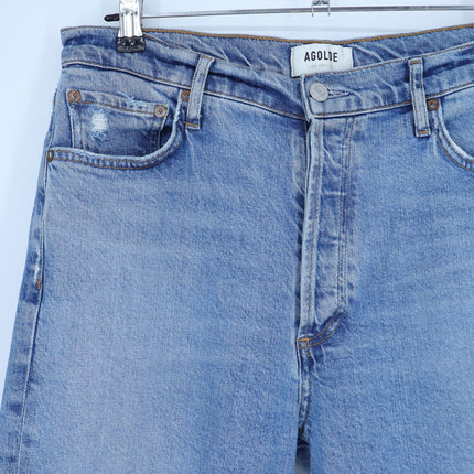 AGOLDE Nico High Rise Slim Jeans Chronicle Blue Light Wash Ankle Cut Women's 29