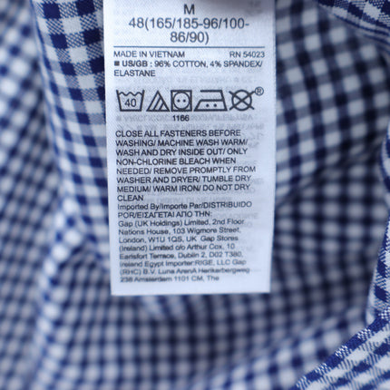 Banana Republic Slim Fit Button Up Shirt Blue White Gingham Long Sleeve Men's M