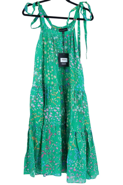 CYNTHIA ROWLEY Layla Floral Halter Dress Green NWT Knee Length Women's L