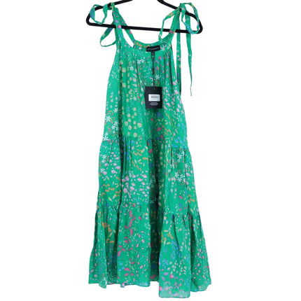 CYNTHIA ROWLEY Layla Floral Halter Dress Green NWT Knee Length Women's L
