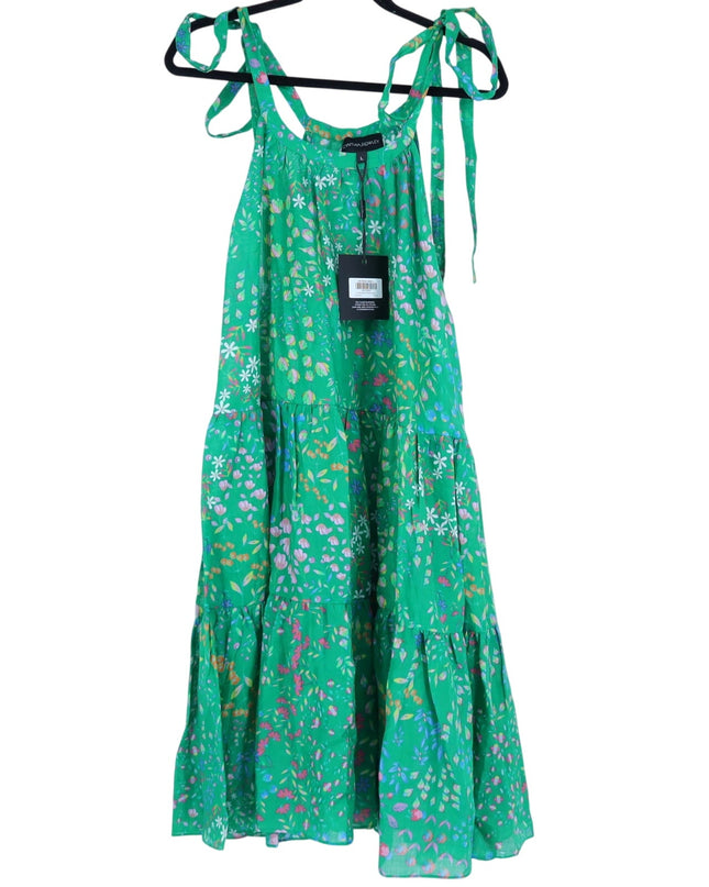 CYNTHIA ROWLEY Layla Floral Halter Dress Green NWT Knee Length Women's L