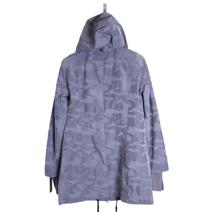 BLANC NOIR Hooded Water Resistance Anorak Jacket Gray Camo Women's M