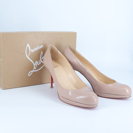 Christian Louboutin Neofilo Pumps Nude Patent Leather 90mm Women's 40.5/US 10.5