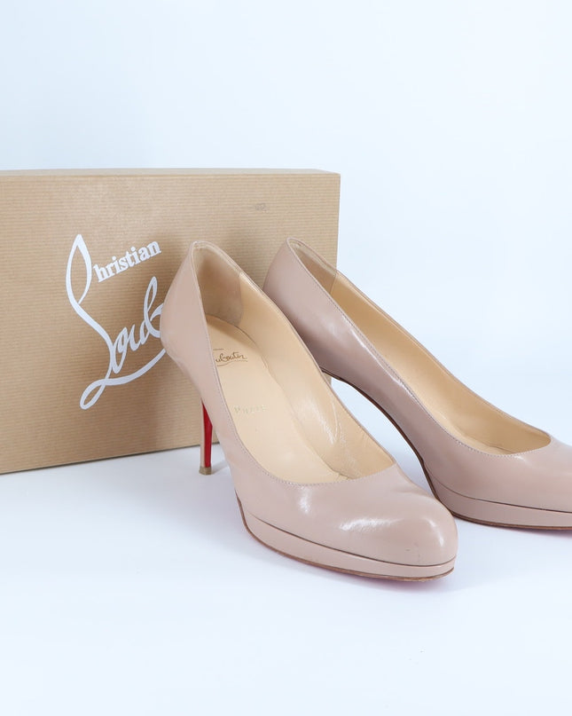 Christian Louboutin Neofilo Pumps Nude Patent Leather 90mm Women's 40.5/US 10.5