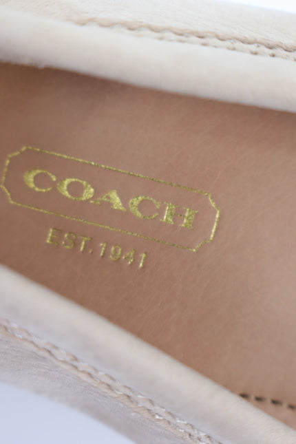 COACH Naomi C-Bit Loafer Beige Leather Slip On Driving Shoe Women's 9B