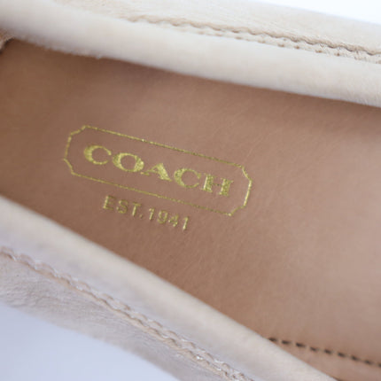 COACH Naomi C-Bit Loafer Beige Leather Slip On Driving Shoe Women's 9B