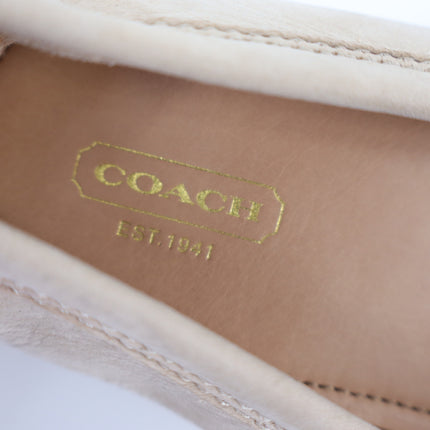 COACH Naomi C-Bit Loafer Beige Leather Slip On Driving Shoe Women's 9B