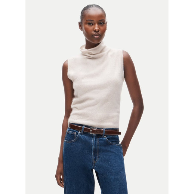 J. Crew 100% Cashmere Turtleneck Sweater Shell Heathered Linen NWT Women's L