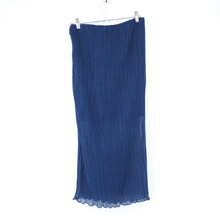 Worth Pleated Pencil Midi Skirt Ink Blue NWT Semi Sheer Women's SP