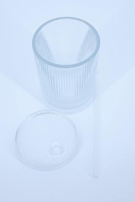 VIRGIL ABLOH X BACCARAT Crystal Clear Glass with Lid and Straw Limited Edition