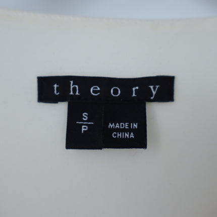 Theory Silk Sleeveless Blouse Ivory Button Front Lightweight Women's S